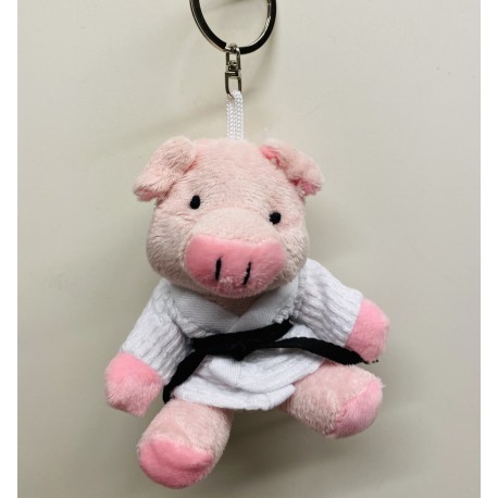 Pig in Judo Gi Keychain