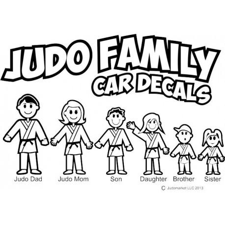 Judo Family Car Decals Black